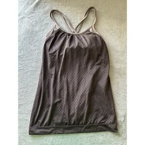 Athleta Women's Hidden Agenda‎ Tank Top Brown Bra Fitness Workout Size XSS